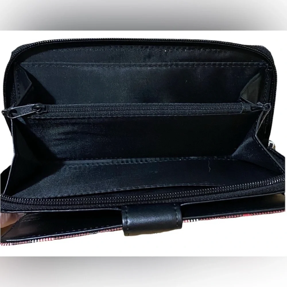 Giani Bernini wallet Red black and tan plaid, new with tags - Picture 5 of 7